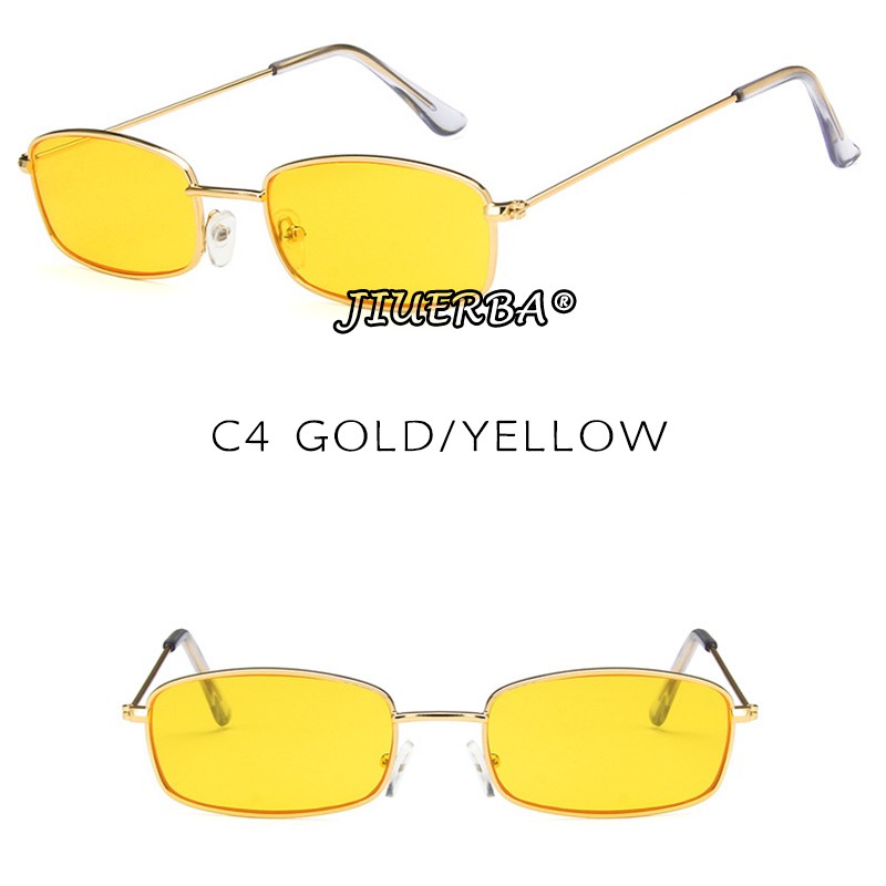 (YUZHU) INS Fashion Korean Design Retro Gaya Kacamata Hitam Candy Color Besi Frame Sunglasses