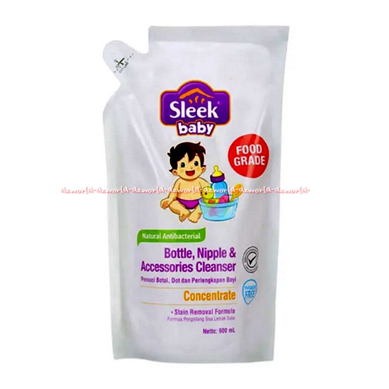 Sleek Baby Bottle 900ml Sabun Pembersih Perlengkapan Makanan Dan Mainan Anak