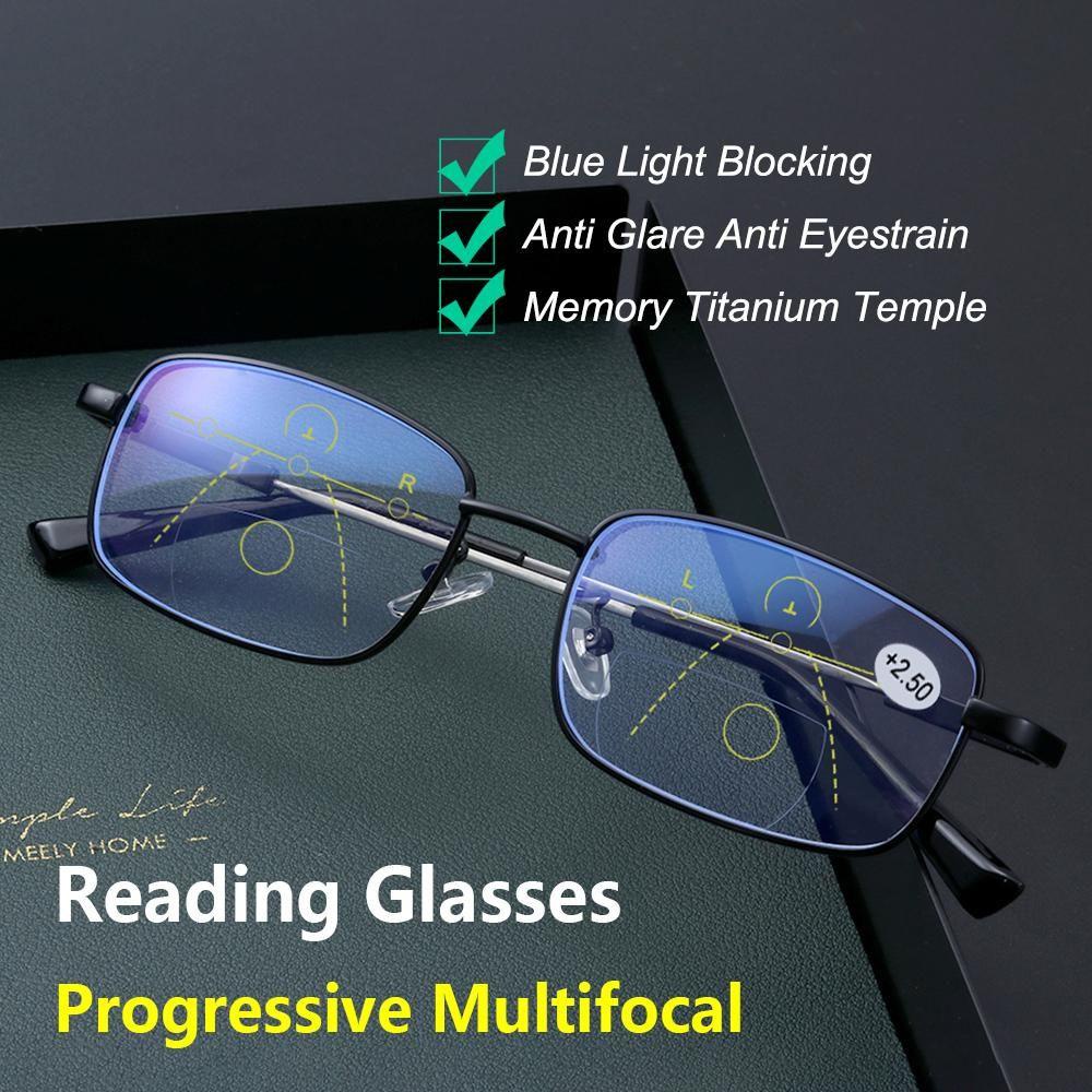 Populer Kacamata Baca Anti Silau Komputer Goggles Memory Titanium Temple Presbyopia Glasses