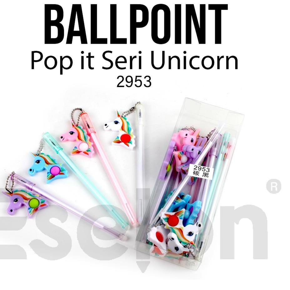 

Kekinian - 12pcs Pulpen Gel POP IT UNICORN 2953 / 1pack Pulpen Gel Fancy