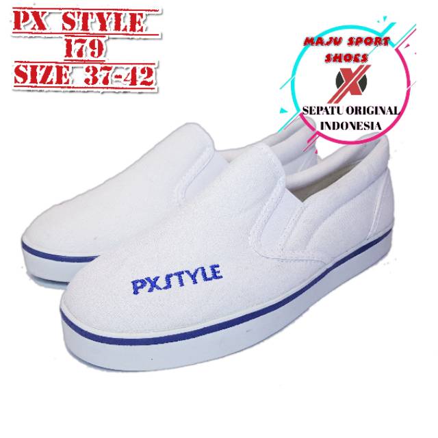 PX STYLE 128 179 - Sepatu original Slip On Kanvas Sepatu lukis / Sepatu slip on px style pria wanita