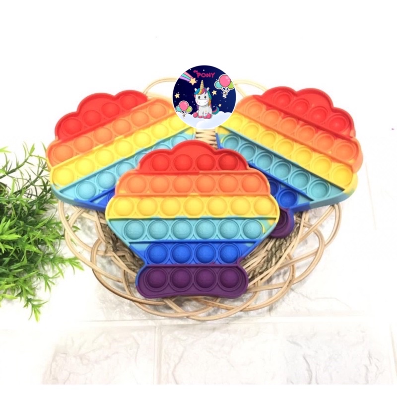 POP IT FIDGET/mainan viral tiktok/mainan pop it/mainan sensorik-Shell Rainbow