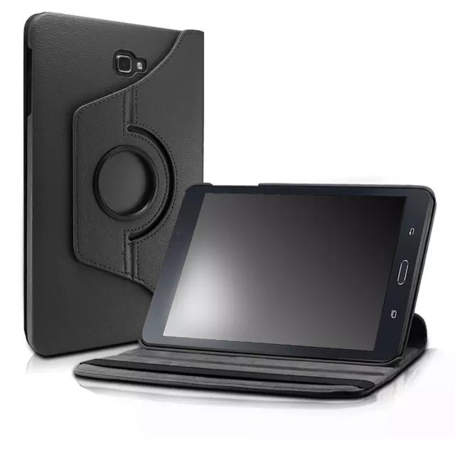 TERBARU- BISA COD Samsung Galaxy Tab A6 A 10 inch SM-P585 Rotate Leather Flip Cover Case - Hitam, SM
