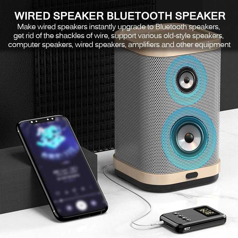 Audio Bluetooth 5.0 Transmitter Receiver Adapter AUX FM Audeo Bluetoth Mode Transmitter Speaker Blutut Ampli Recever Terbaru