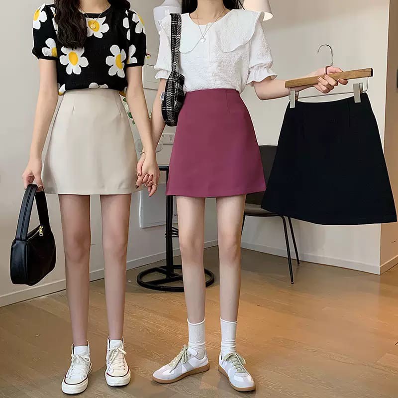 (RA) LMB KOREAN SIMPLY SKIRT rok korea simple dan elegan