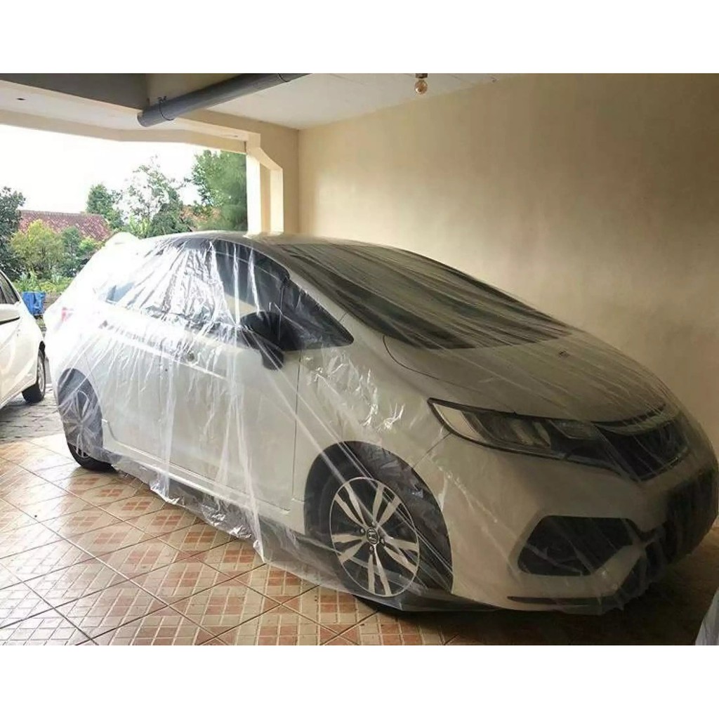 Body Cover Selimut Sarung Mobil dan Sepeda Motor Transparan Plastik Tebal 80 Micron