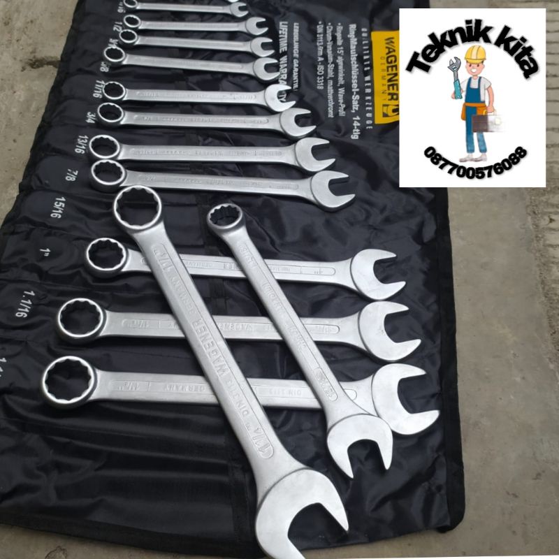 Wagener Germany Kunci Ring Pas Set SAE Type 14 Stuck inch