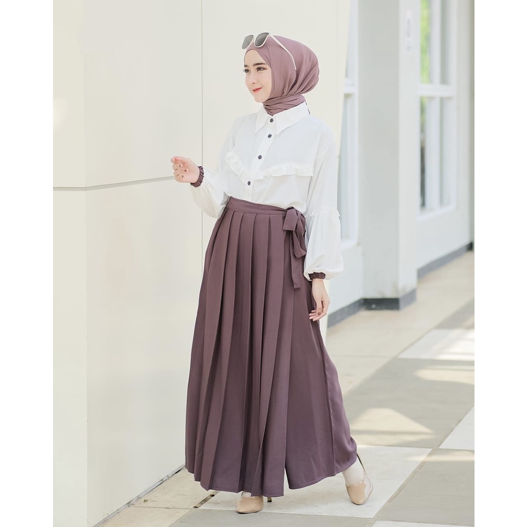 SET ROK CELANA KULOT NIKITA ANNUR AMBER KOREA STYLE KEMEJA TIFANI TWILL SET KERJA HITAM PUTIH TERBARU MIX WARNA PASTEL LUCU TREND TERKINI baju kerja wanita