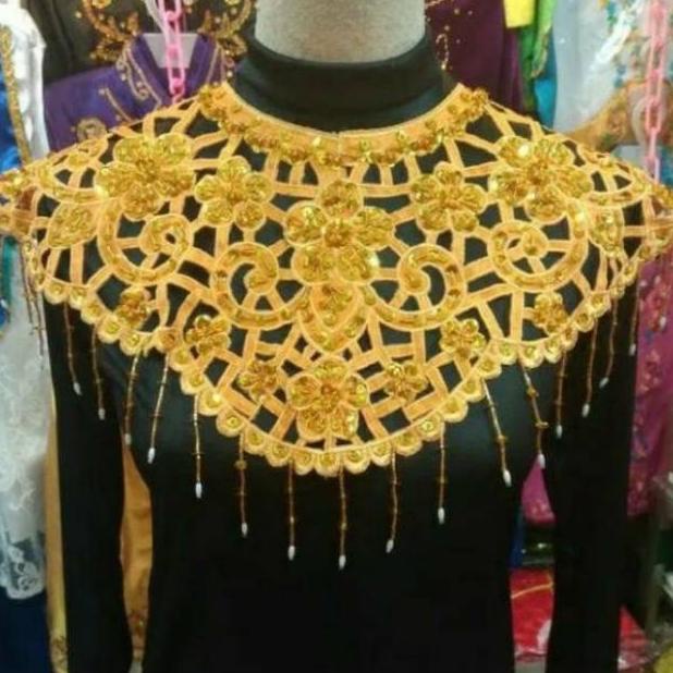 Teratai Bordir Betawi // Hiasan Dada Bordir // Manik- Manik Dada // Aksesoris Tari Penutup Dada
