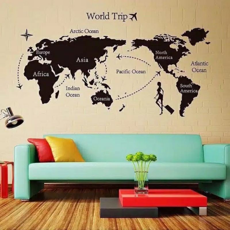 Wallsticker / Wall Sticker (60x90) World Trip wallpaper good