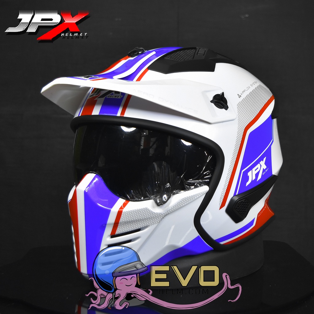 HELM JPX MX726R 07 OPTIMAX RED MOTIF ROBOT TERBARU ORIGINAL HELM JPX MX-726R R 07 OPTIMAX