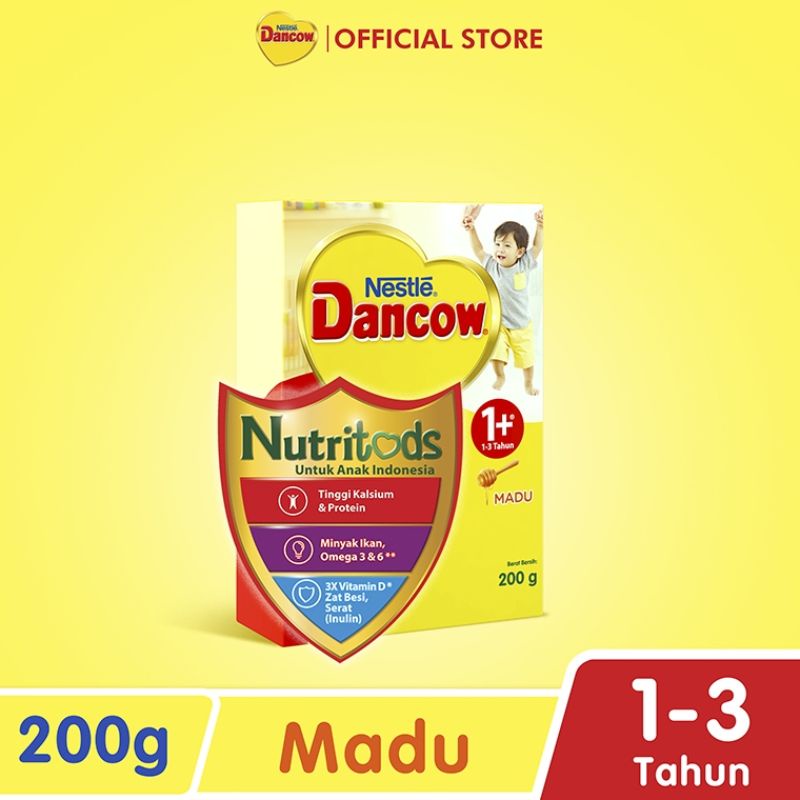 Nestle Dancow 1+ dengan Nutritods Susu Pertumbuhan Rasa Madu 1-3 Tahun Box 200 Gram