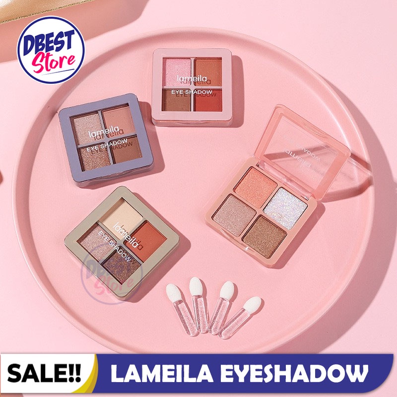 Eyeshadow Palette Lameila 5086 - 4 Warna Matte &amp; Glitter - Tahan Lama &amp; Aman untuk Kulit - PROMO MURAH (NEW) ADS