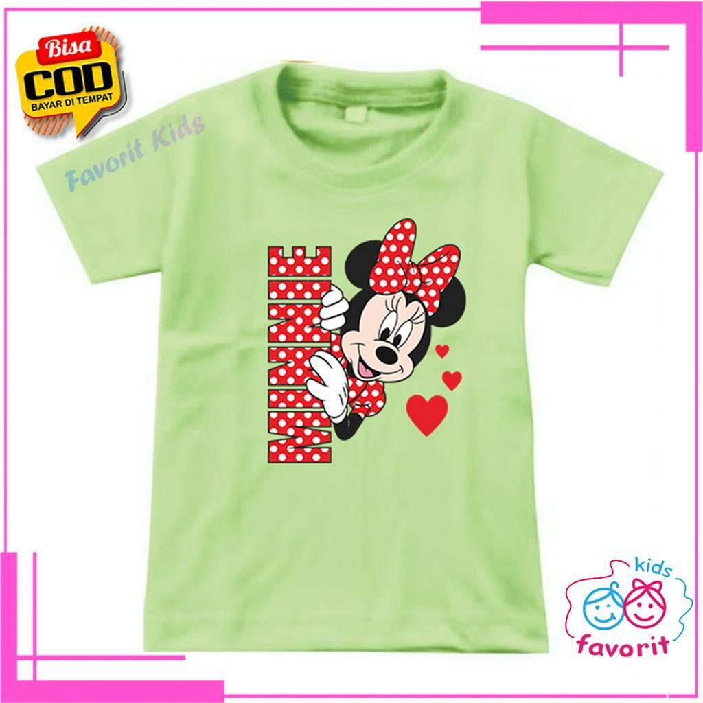 KAOS ANAK PEREMPUAN LENGAN PENDEK MOTIF MINNIE MOUS3