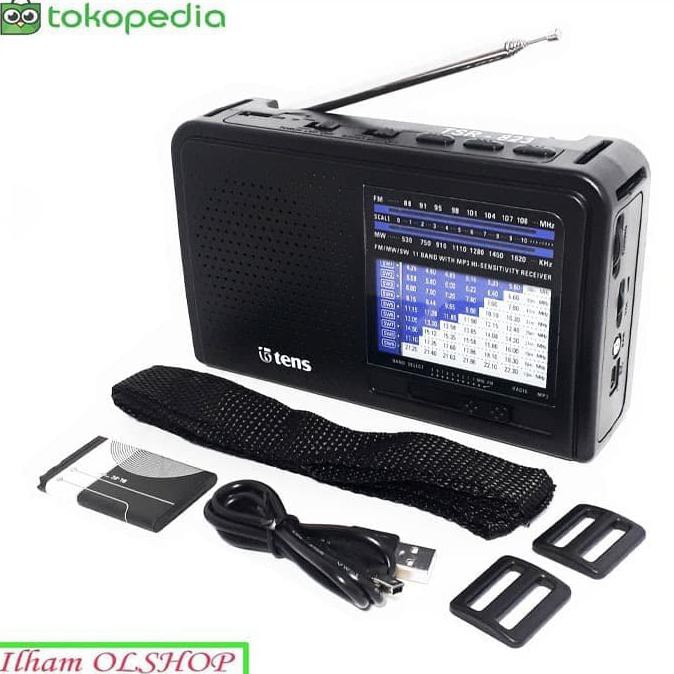 TURUN HARGA Tens Radio 11 Band, AC/DC, Micro SD/USB MP3 TSR-823 AM FM AR99