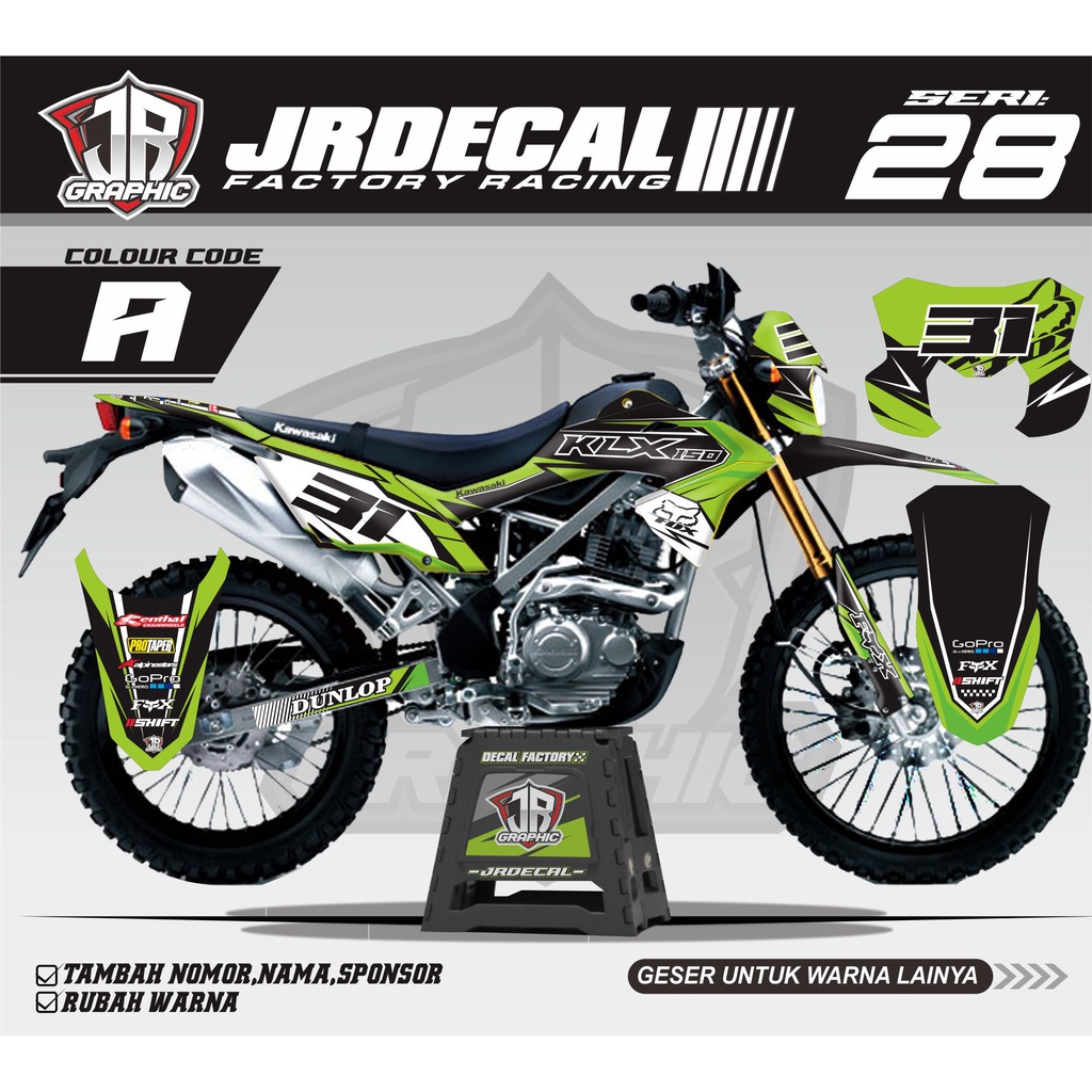 (BISA COD) DECAL KLX 150 BF SUPERMOTO EXTREME KEREN -DEKAL KLX BF TRAIL TRABAS-DECAL STIKER KLX BF H