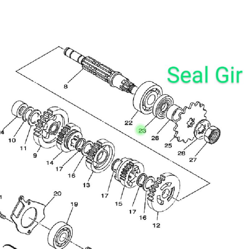 SEAL SET MESIN RX KING 7 BAGIAN ORIYGP RXKING RXK RX-KING SIL KRUK AS GIR GEAR DEPAN SELAH ENGKOL KICK STARTER OPERAN RPM KRUK AS KRUKAS STUT KOPLING ORIGINAL YAMAHA