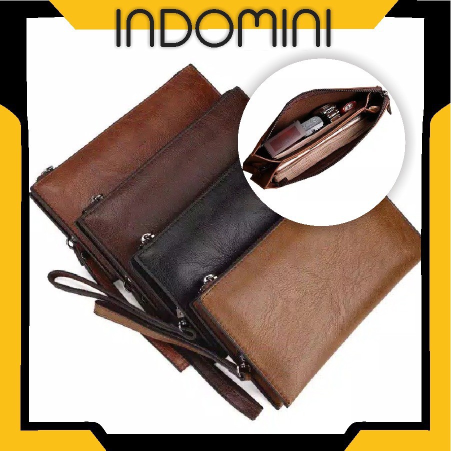 INDOMINI D008 Dompet Panjang Kulit Pria/Wanita Luxuzy Zipper Beau Buluo Wallet 1619 CLUTCH MURAH COD