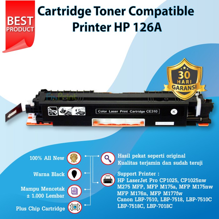 Cartridge Toner HP CE310A 126A CF350A 130A Printer CP1025 M175A M176n M177fw CP1025nw M175a M175nw