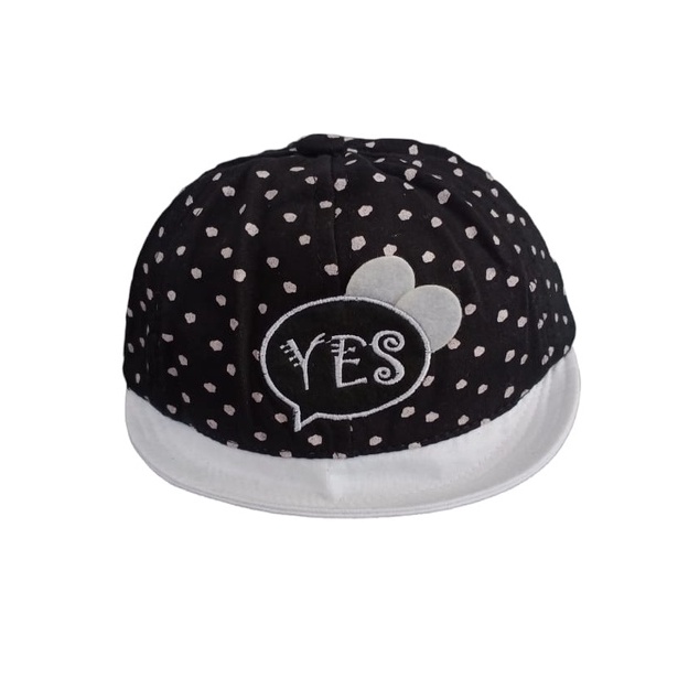 Topi Anak Cewek Cowok IMPORT Usia 1 - 3 Tahun Motif Polka Lucu Bahan Adem Model Kekinian Nyaman Dipakai