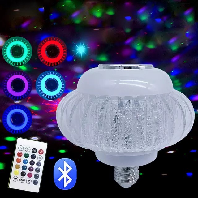 Speaker Bluetooth LED 2 in 1/Wireless Lampu Led RGB Control Remote Bluetooth 2 in 1 Speaker LED