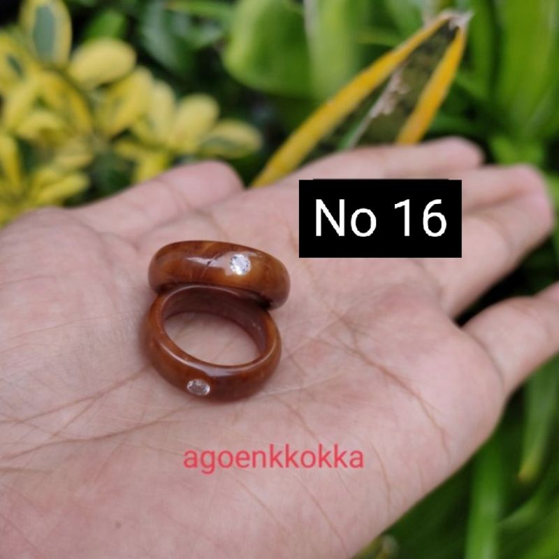 Cincin mata satu coklat ukuran 16 kokka kaokah