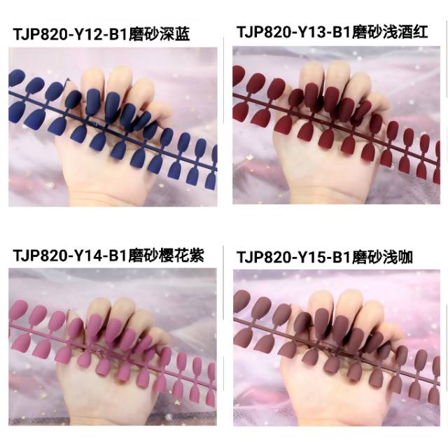 Kuku palau Matte coffin Balerina kuku palsu satin 24pc + lem