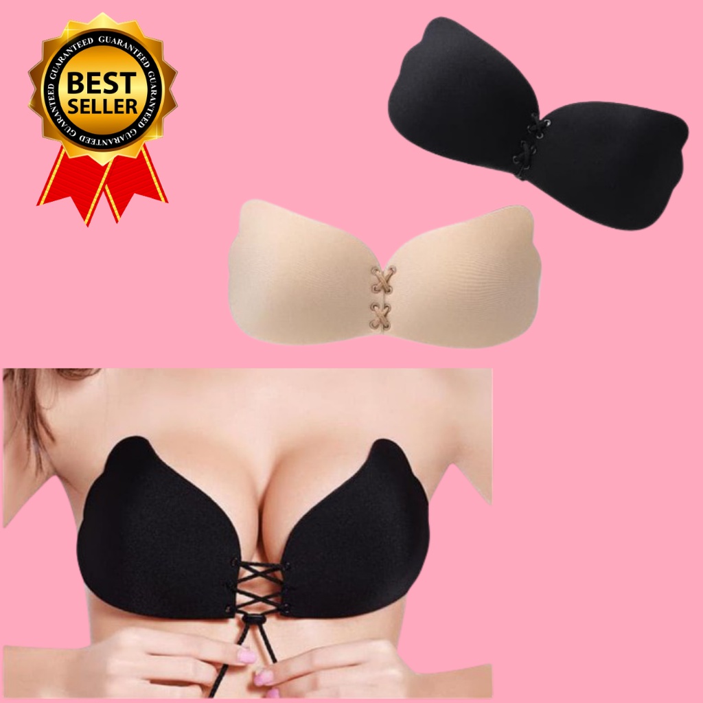 WINGS BRA bh beha wanita push up lace strapless cup backless angel bra seamless tanpa tali kawat kemben sexy tempel jumbo import pakaian dalam murah busa tipis push up wanita big size bandeu hot