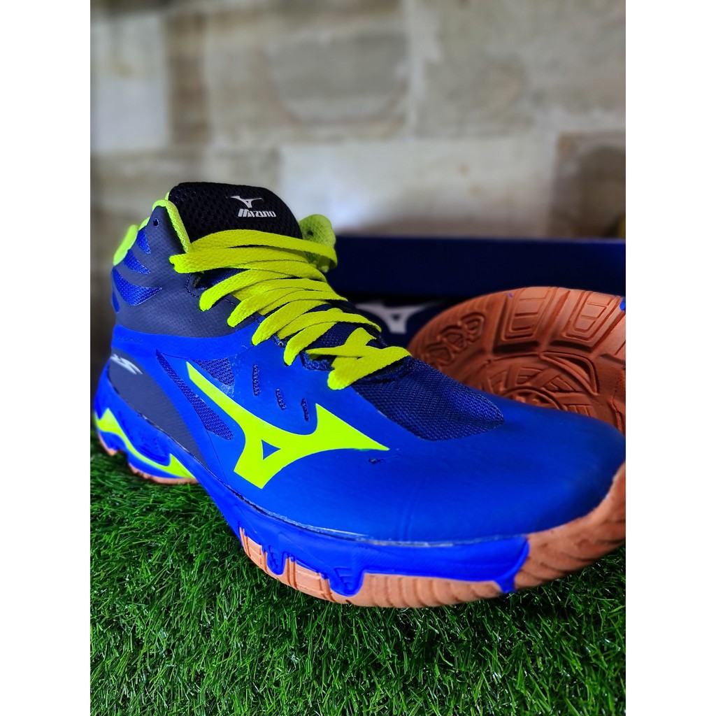 (BONUS KAOS KAKI MIZUNO) Sepatu Volly Voli Mizuno Wave Lightning Mid wlz Premium Pria Sepatu Vol