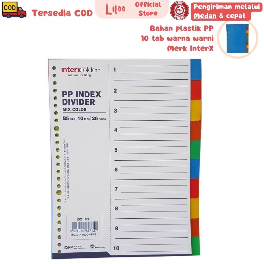 

Pembatas Flashee Binder B5 26 Ring 10 Pembatas Divider InterX Rainbow Warna Warni B5 26 Ring 10 Tab