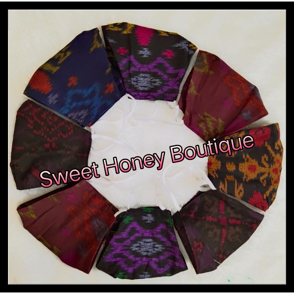 Sweet Honey ~ Masker Endek Etnik Batik Fashion Wanita dan Pria Unisex