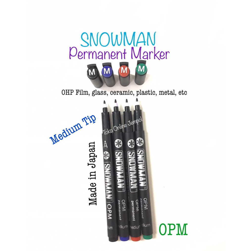 

Spidol Snowman MEDIUM TIP OPM Plastic Ceramic OHP Plastik ATK0910SM