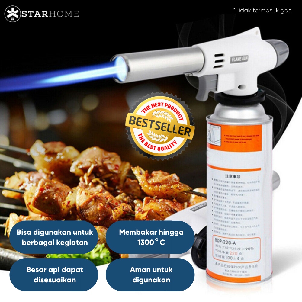 Kepala Gas Torch StarHome Portable Gas Torch Gas Flame Gun BBQ Blow Torch