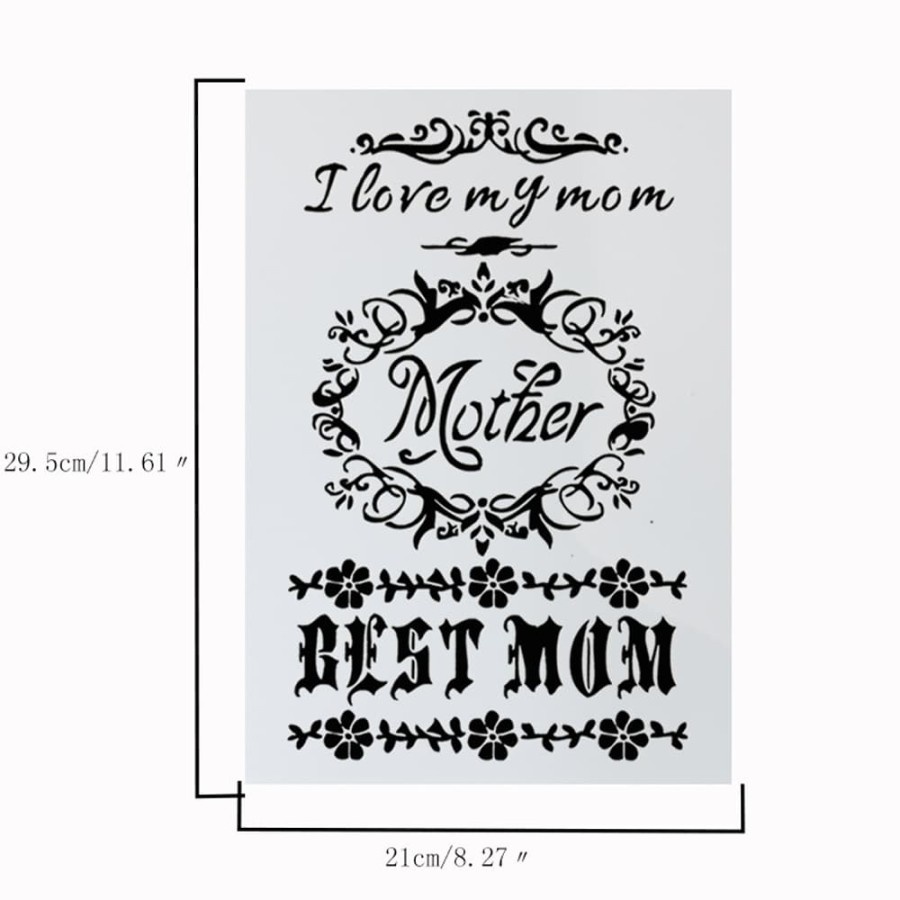 Plastic Stencil - Mother's Day Pattern (29,5x21,0cm)