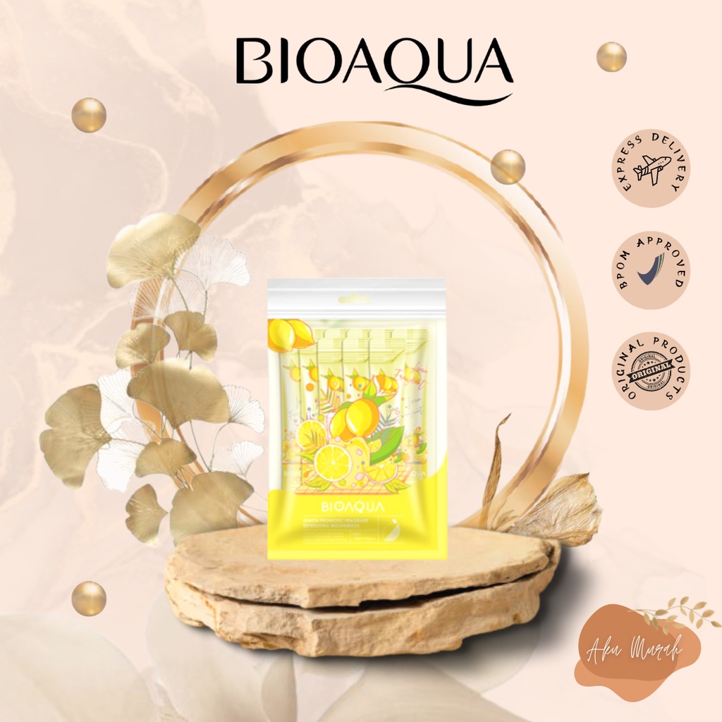 ✨ AKU MURAH ✨ Bioaqua Refreshing Mouthwash LEMON FRAGRANT 13ml - SACHET