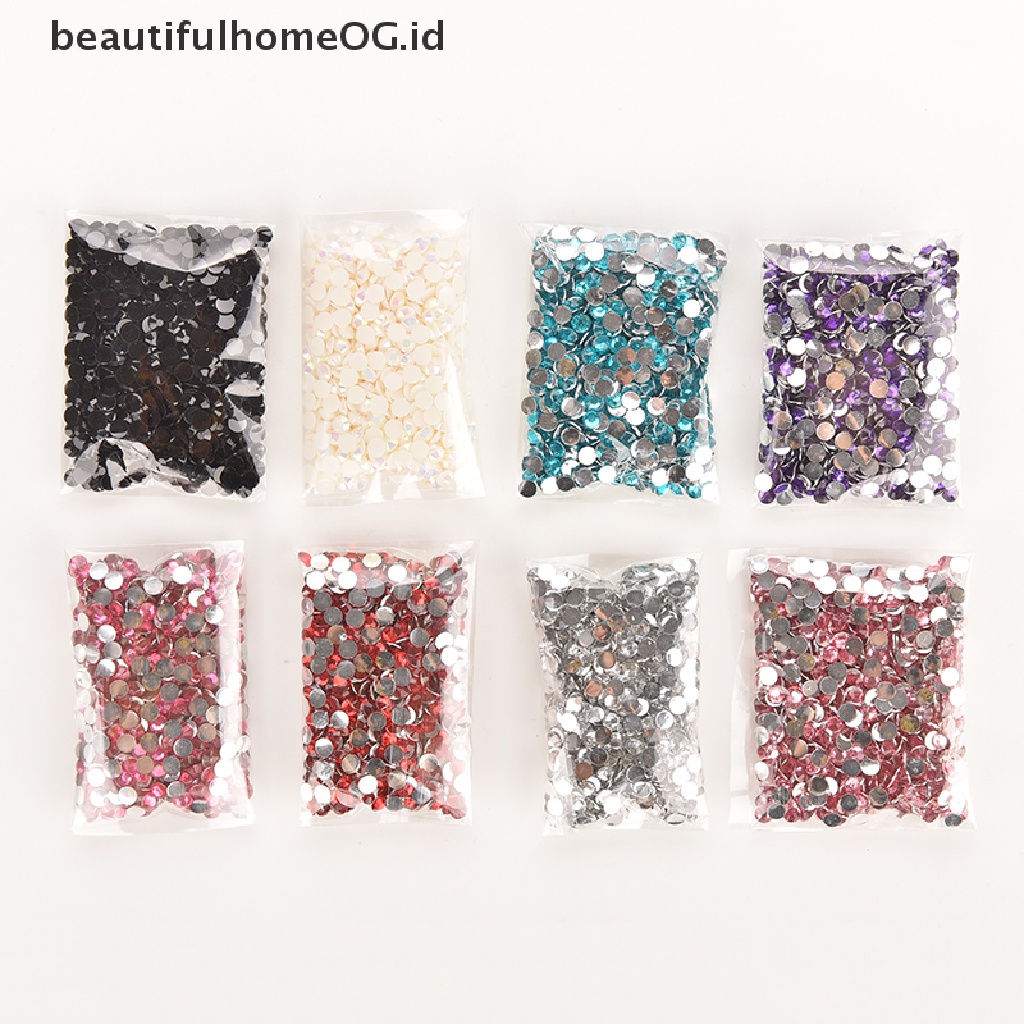 1000pcs / Lot Manik-Manik Kristal Berlian Imitasi Bentuk Bulat Ukuran 4mm Untuk Nail Art