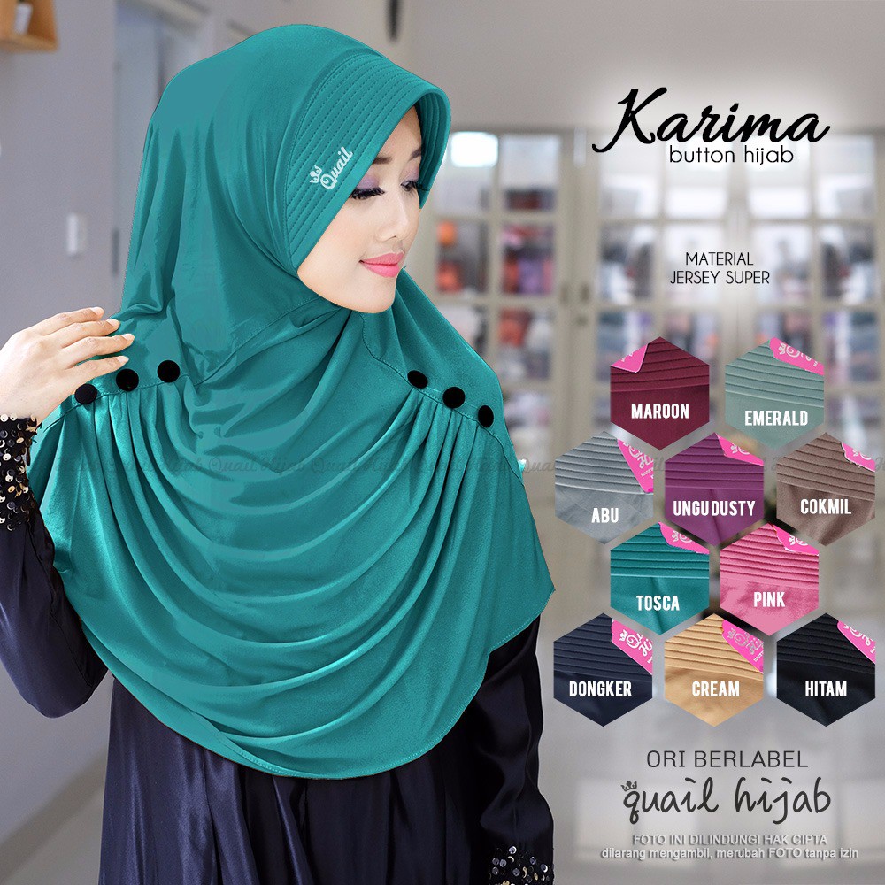 [Restock] Kerudung | Bergo | Jilbab Karima Quail Hijab Ori