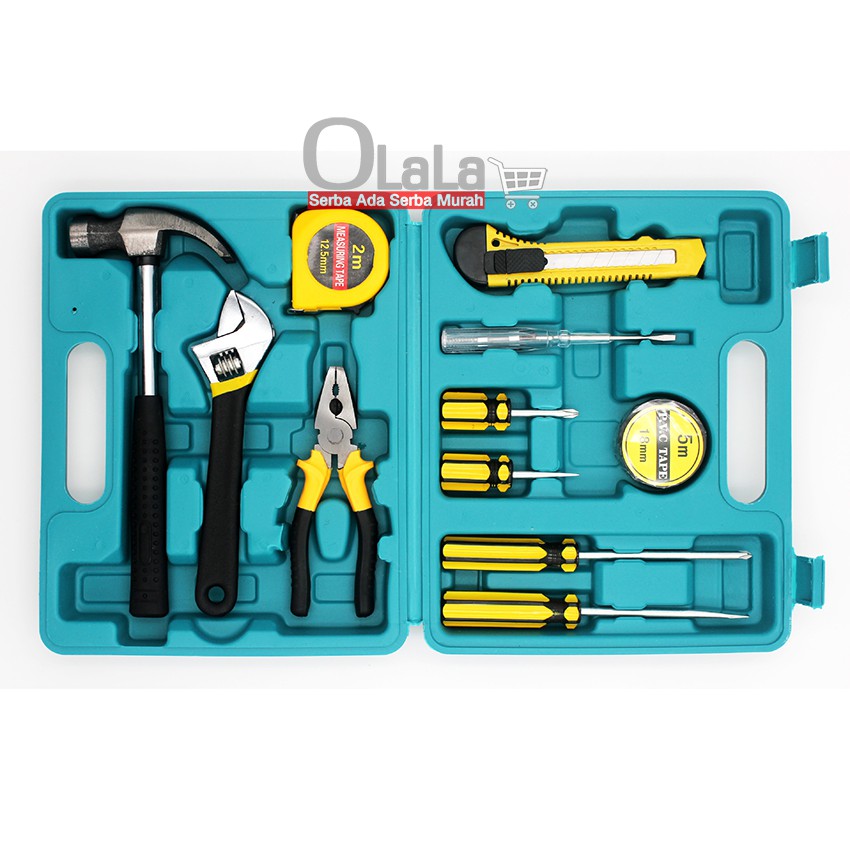 Kunci Tool Box Set 12 in 1 Hardware Alat pertukangan Multifunction YY-001