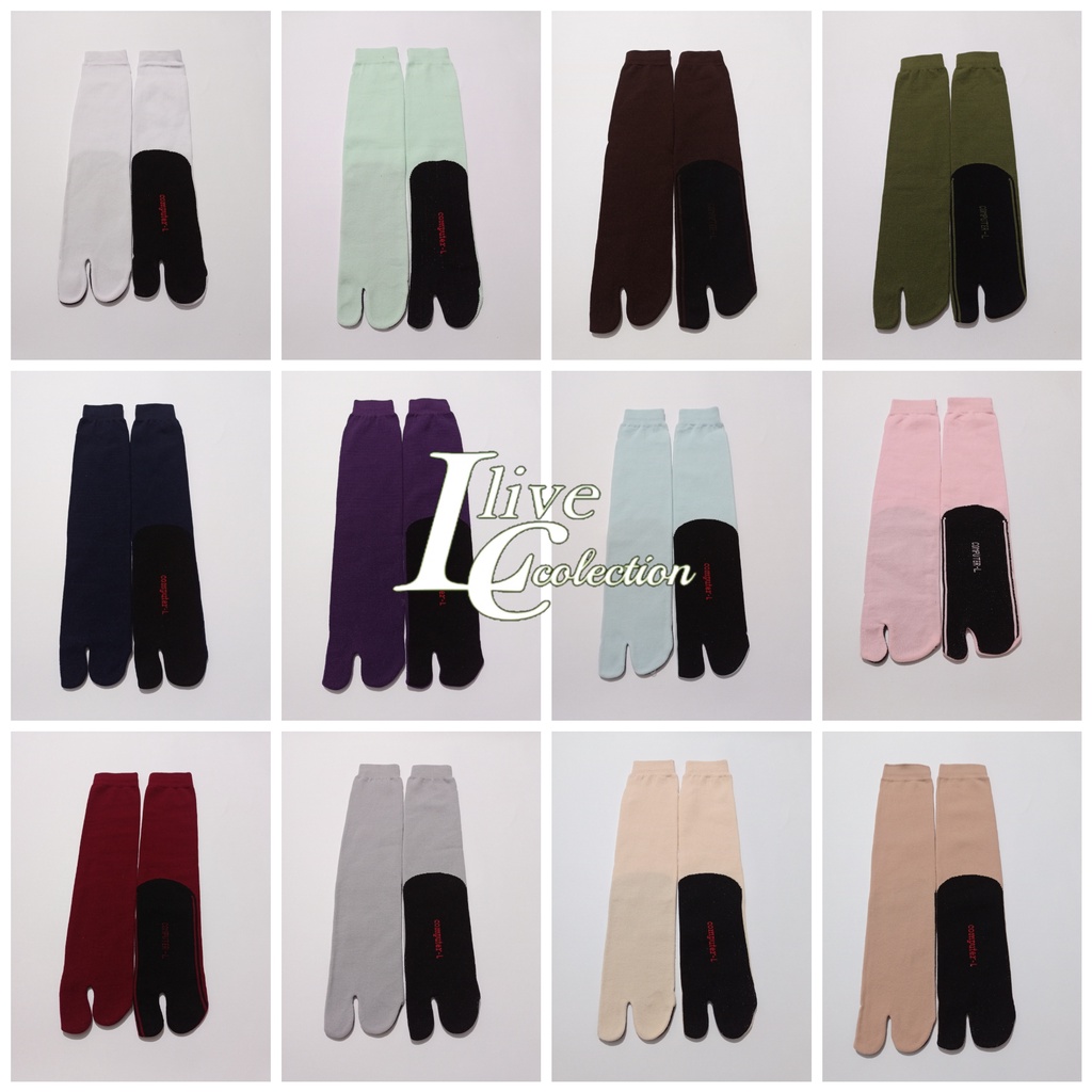 kaos kaki warna jempol telapak hitam/kaos kaki muslimah