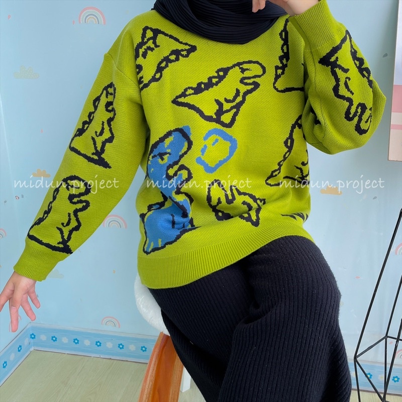 Dino Knitt Oversize | Sweater Rajut Premium