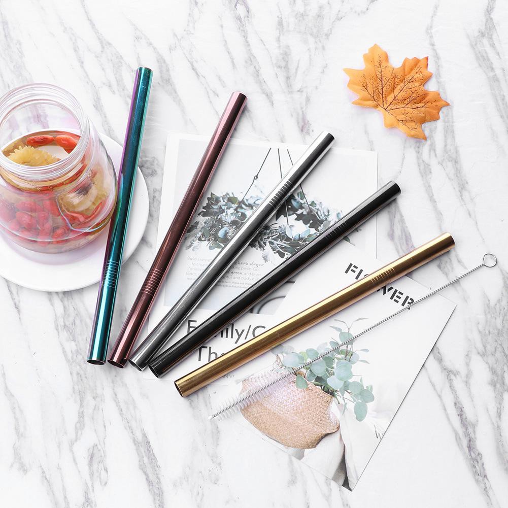 Sedotan Stainless Steel Reusable Ukuran 12mm Warna Warni Sedotan Stainless Steel Reusable Ukuran 12mm Warna Warni