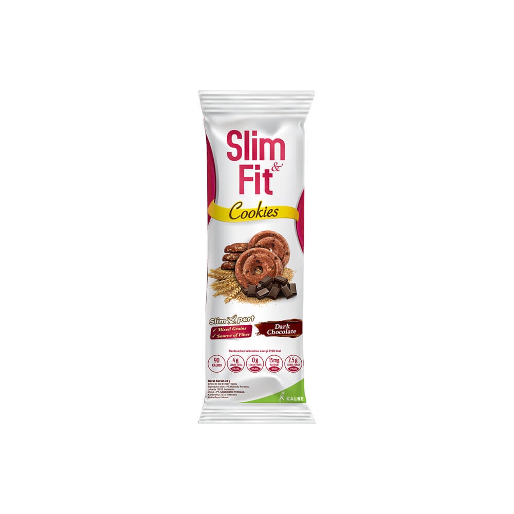 

Slim & Fit Cookies Dark Chocolate 22gr Cookies Coklat Untuk Diet