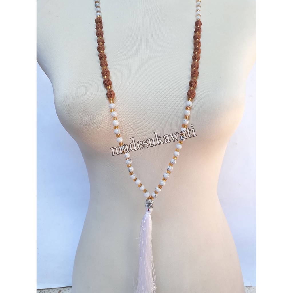 Kalung Budha Tasbih mutiara genitri kuncir