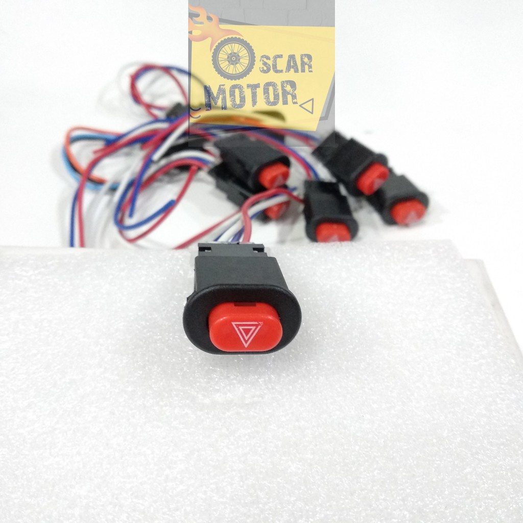 SAKLAR HAZARD TOMBOL SWITCH PUSH BUTON LAMPU LED SEN UNIVERSAL HONDA YAMAHA motor motor