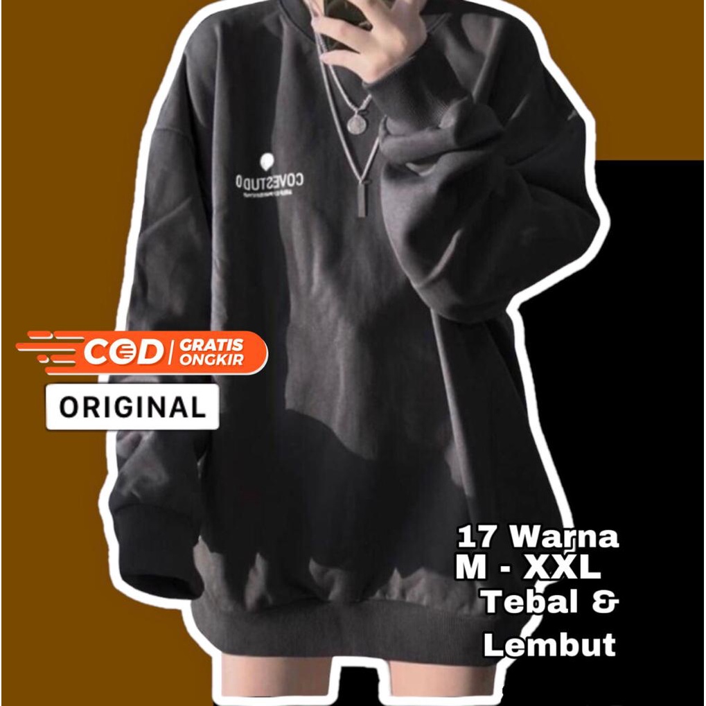 SWEATER BASIC SIZE M-XXL (PRIA&WANITA) SABLON COVETUDIO kaos sweatshirt hoodie pakaian switer sweter