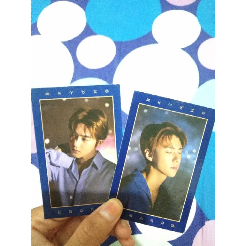 Photocard official season greeting 2019 sehun suho set.