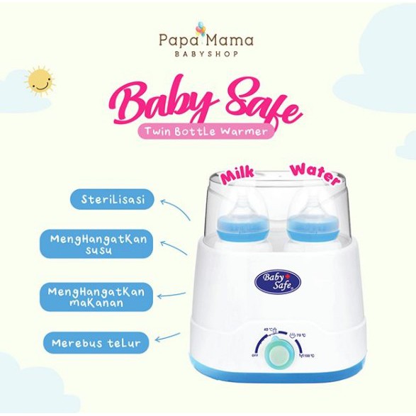 Baby Safe Twin Bottle Warmer LB216 Penghangat Susu dan Alat Steril