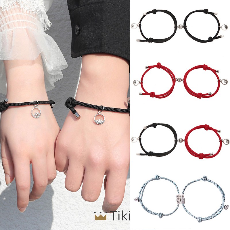 2 pcs gelang magnet/1 Pasang Gelang Couple Magnet Gelang Tali Couple Magnet Attract persahabatan