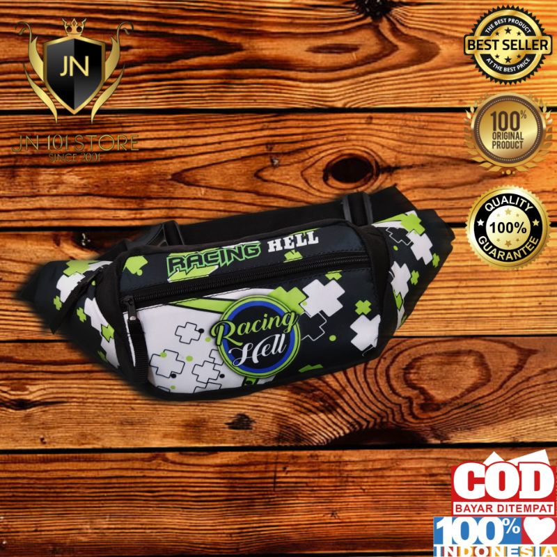 COD tas selempang cowok waist bag pria racing hell original murah bahan berkualias Tas Pinggang Cowo