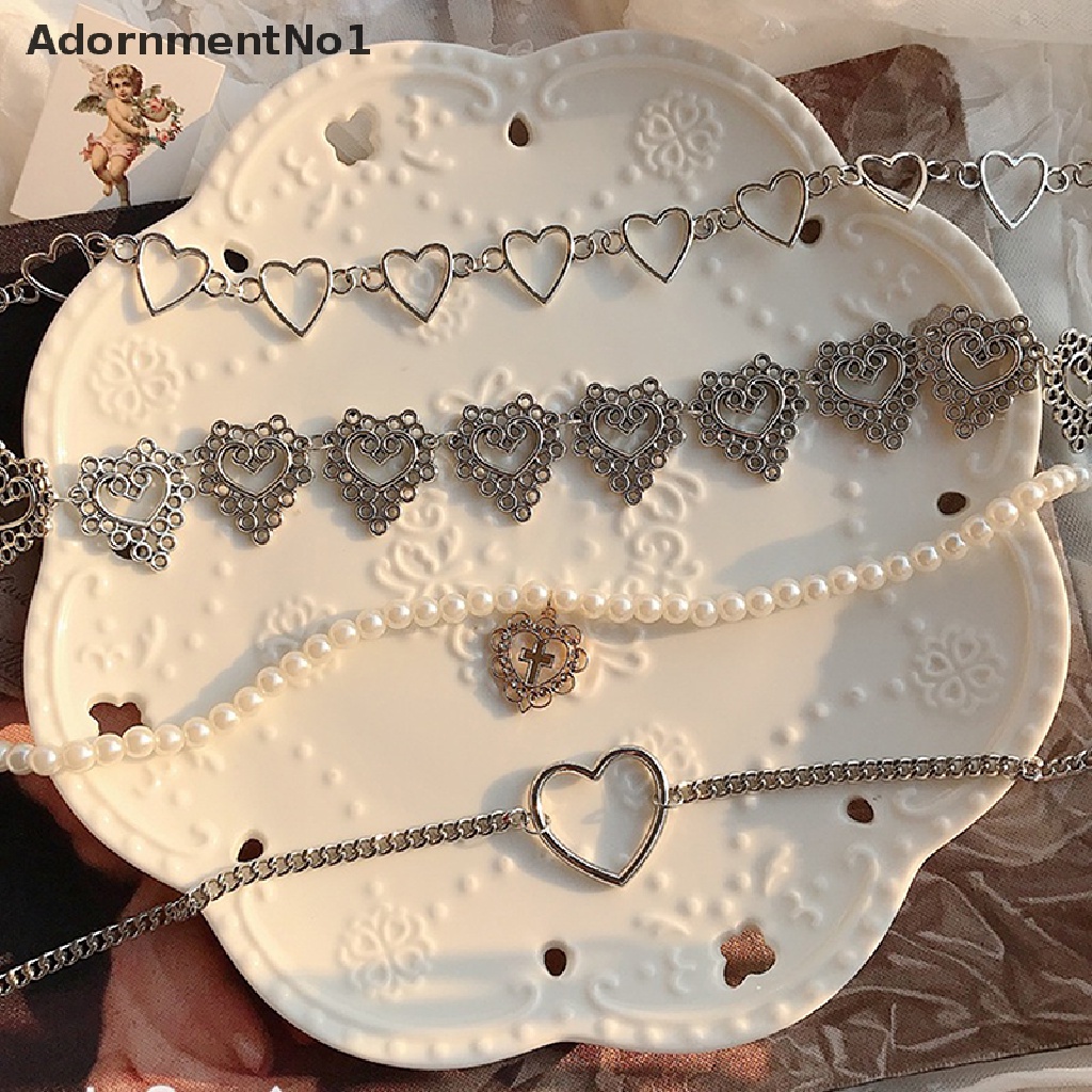 (AdornmentNo1) Kalung Choker Rantai Dengan Liontin Hati Gaya Gothic Untuk Wanita